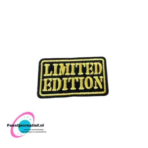 Strijkembleem/applicatie, 'limited edition" zwart/geel