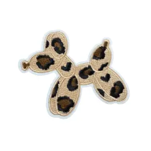 Strijkembleem/applicatie, 'Ballonhond Luipaard"