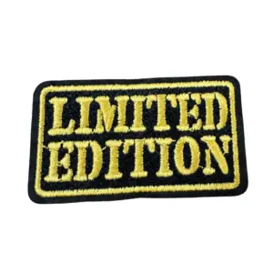 Strijkembleem/applicatie, 'limited edition" zwart/geel