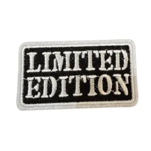 Strijkembleem/applicatie, 'limited edition" zwart/wit