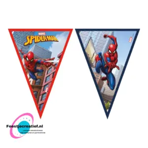 Papieren driehoek vlaggenlijn FSC (9 vlaggen) – Spiderman