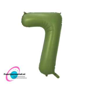 Folieballon 34″ cijfer 7 – Olijfgroen