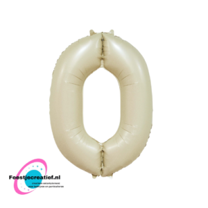 Folieballon 34″ cijfer 0 – Crème