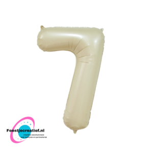 Folieballon 34″ cijfer 7 – Crème