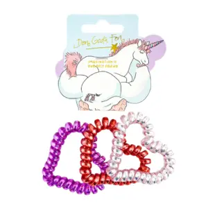 Haarelastiek - Elastische Koord Hart (3 Stuks, 6 cm)