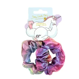 Haar Scrunchies (2 Stuks, 7 cm - Unicorn Kleuren)