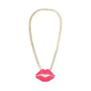 Gouden ketting met Roze lippen - foute party