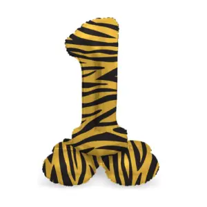 Folat - Staande folieballon Cijfer 1 Tiger Chic - 41 cm