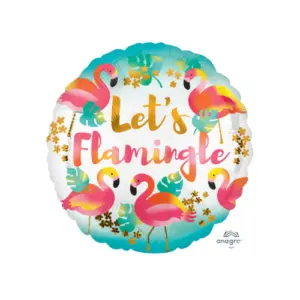 Folieballon Let’s Flamingo 45 cm – Roze Flamingo Party