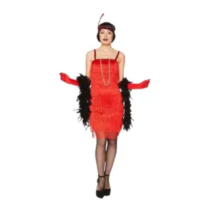 Rood Flapper Jurk (30's/Charleston) (Mt. S)