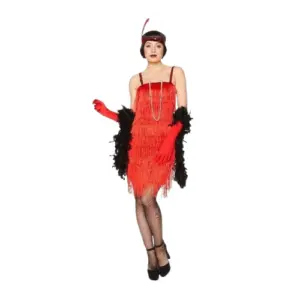 Rood Flapper Jurk (30's/Charleston) (Mt. XL)