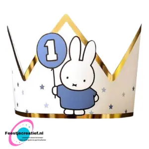 Vlaggenlijn Nijntje 10m 3 nijntje kroontje first baby blauw