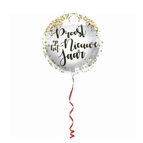 Folieballon Happy New Year 45 cm – Folat | Nieuwjaars ballon, 1 stuk 1 Folieballon Happy New Year 45 cm – Folat | Nieuwjaars ballon, 1 stuk