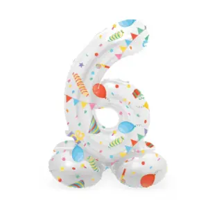 Folieballon Cijfer staand - 6 - Joyful Party - 72 cm