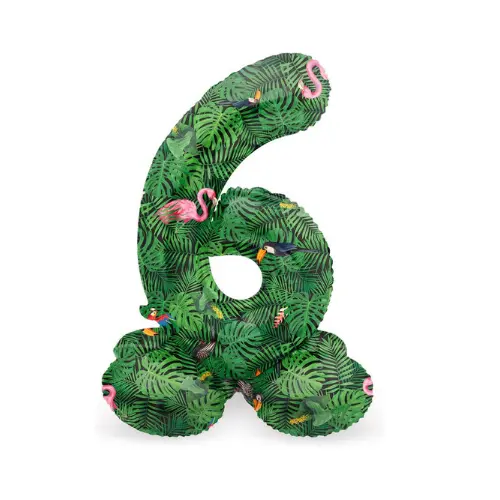 Folieballon Cijfer staand - 4 - Jungle vibe - 41 cm 1 Folieballon Cijfer staand - 4 - Jungle vibe - 41 cm