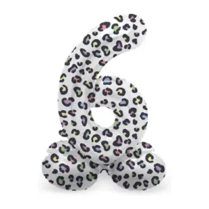 Folieballon Cijfer staand - 6 - bright panter - 41 cm