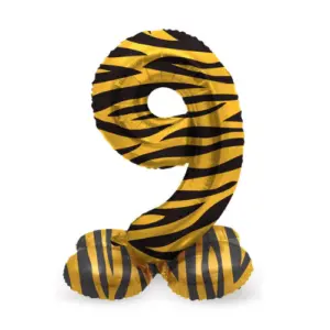 Folieballon Cijfer staand - 9 -tiger chic - 41 cm