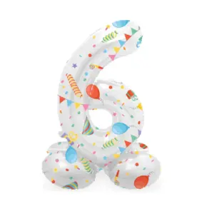 Folieballon Cijfer staand - 6 - joyful party - 41 cm