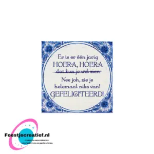 Tegels delfts blauw - Er is er 1 jarig