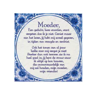 Delfts blauw tegeltje – Moeder