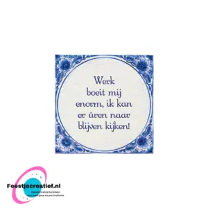 Delfts blauw tegeltje – Werk boeit