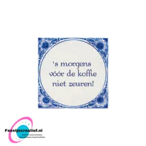 Delfts blauw tegeltje – 's morgens