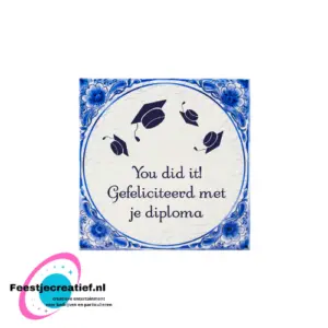 Tegels delfts blauw - Geslaagd you did it