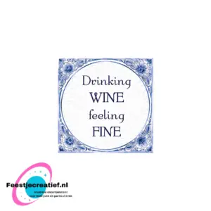 Tegels delfts blauw - Drinking wine