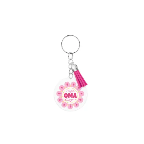 Sleutelhanger met kwastje | Acryl sleutelhanger - Oma 2 Sleutelhanger met kwastje | Acryl sleutelhanger - Oma - Afbeelding 2