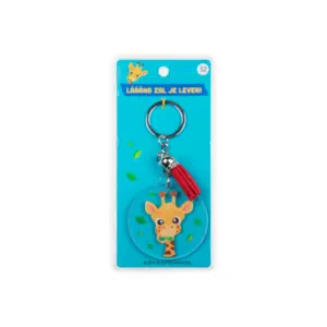Sleutelhanger met kwastje | Acryl sleutelhanger - Giraffe