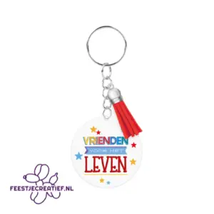 Sleutelhanger met kwastje | Acryl sleutelhanger - Vrienden voor het leven