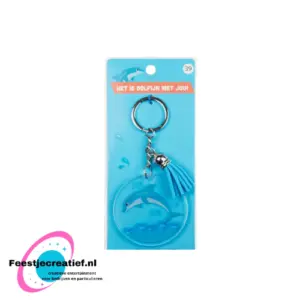 Sleutelhanger met kwastje | Acryl sleutelhanger - Dolfijn
