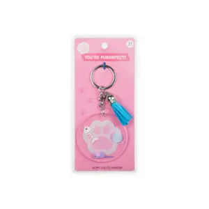 Sleutelhanger met kwastje | Acryl sleutelhanger - kattenpoot
