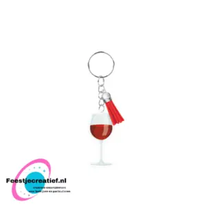 Sleutelhanger met kwastje | Acryl sleutelhanger - Rode wijn