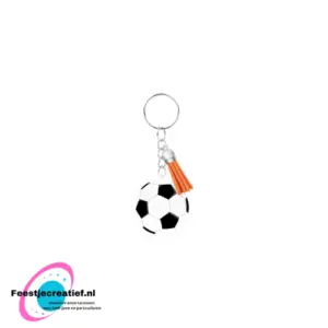 Sleutelhanger met kwastje | Acryl sleutelhanger - Voetbal