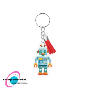 Sleutelhanger met kwastje | Acryl sleutelhanger - Robot