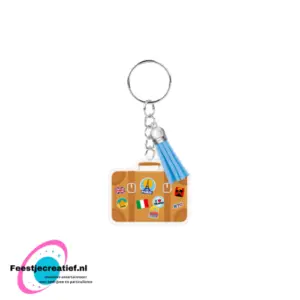 Sleutelhanger met kwastje | Acryl sleutelhanger - Reiskoffer