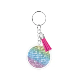 Sleutelhanger met kwastje | Acryl sleutelhanger - Discobol