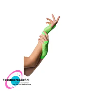 Vingerloze Handschoenen Kort Visnet Neon Groen