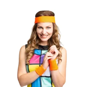 Set Hoofdband / Polsbandjes – Neon oranje