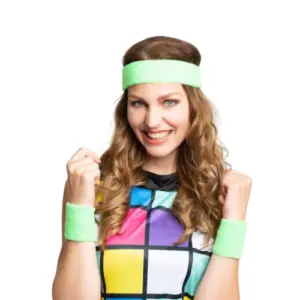 Set Hoofdband/Polsbandjes Neon Groen