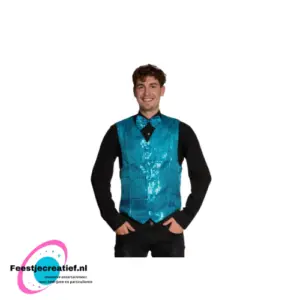 Gilet + Strik Turquoise - M