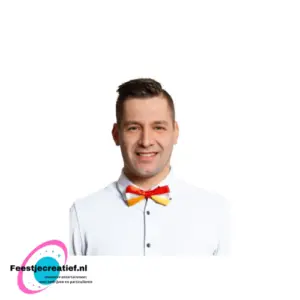 Vlinderstrik - Rood/Wit/Geel  - oeteldonk