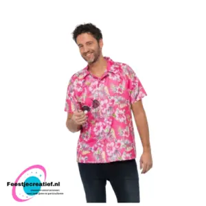 Hawai shirt Deluxe Roze - S