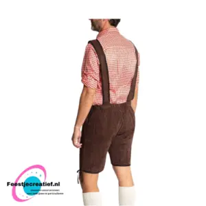 Lederhose Johann donkerbruin kort L