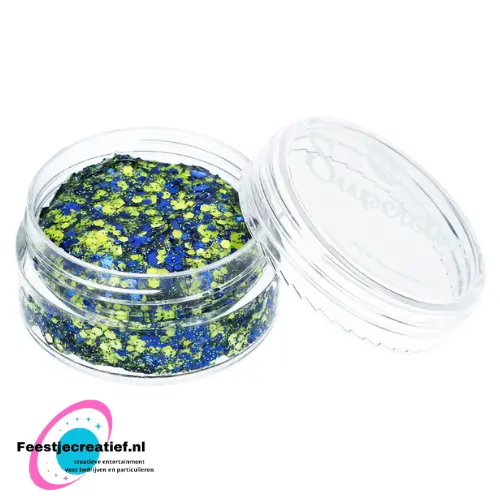 Superstar Chunky Glitter Crème 10 ml – Blue & Yellow 1 Superstar Chunky Glitter Crème 10 ml – Blue & Yellow