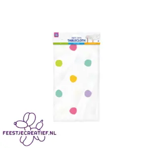 Plastic tafelkleed 137x274cm - Party stippen
