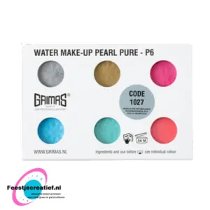Grimas Water Make-Up - Schmink palet pearl met 6 kleuren - Waterbasis