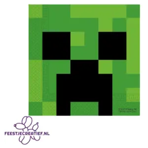 20 Papieren Luncheon Servetten Minecraft – 33 × 33 cm,