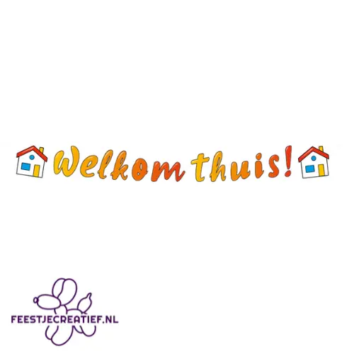 Letterslinger | Welkom thuis | Cartoon | 3 meter 1 Letterslinger | Welkom thuis | Cartoon | 3 meter